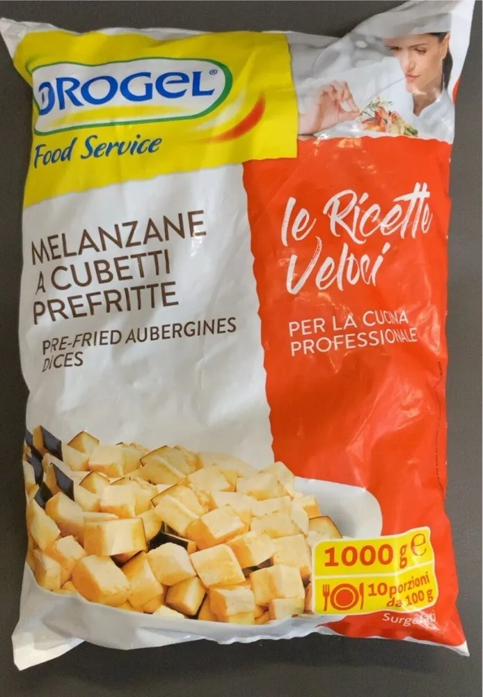 Melanzane a cubetti prefritte