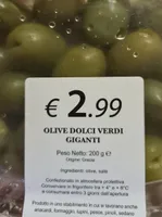 Olive dolci verdi giganti