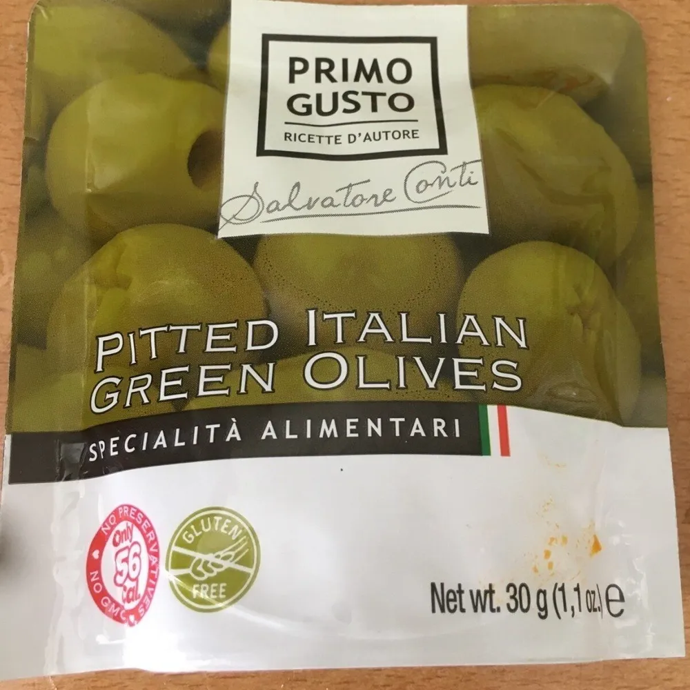 Pitted italian green olives