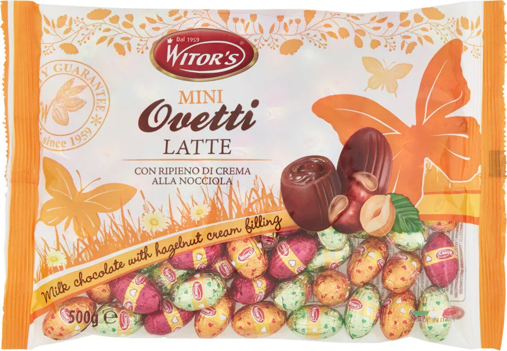 Mini ovetti latte con ripieno di crema alla nocciola