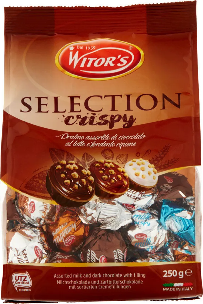 Selection crispy praline assortite di cioccolato
