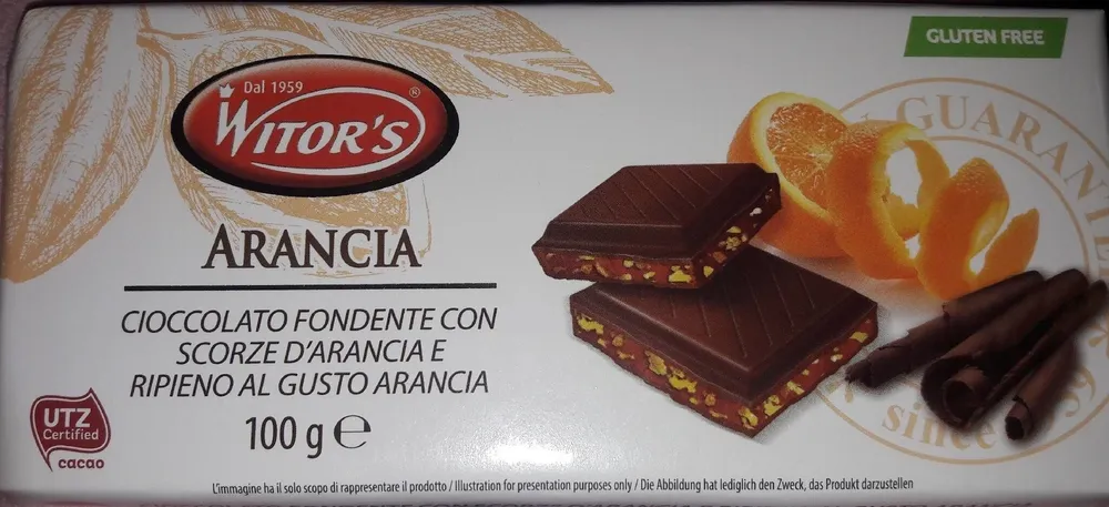 Cioccolato fondente con scorze d'arancia