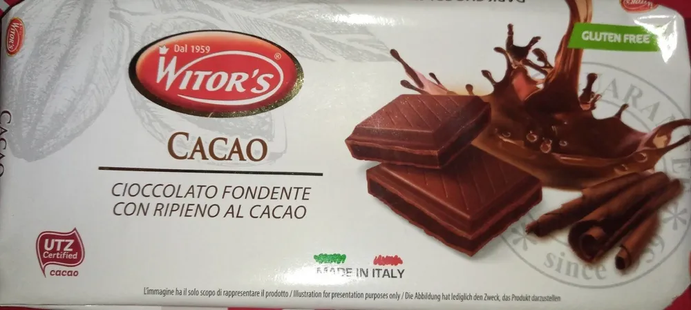 CIOCCOLATO FONDENTE CON RIPIENO AL CACAO