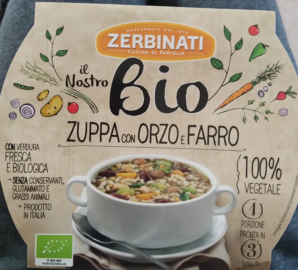 Zuppa con orzo e farro bio