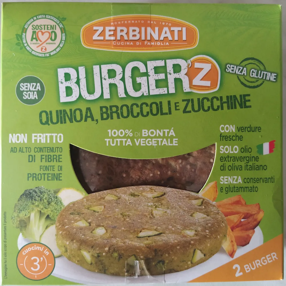 Burger Z quinoa, broccoli e zucchine