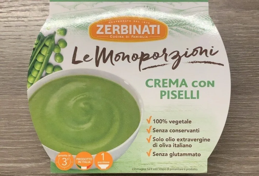 Crema con piselli