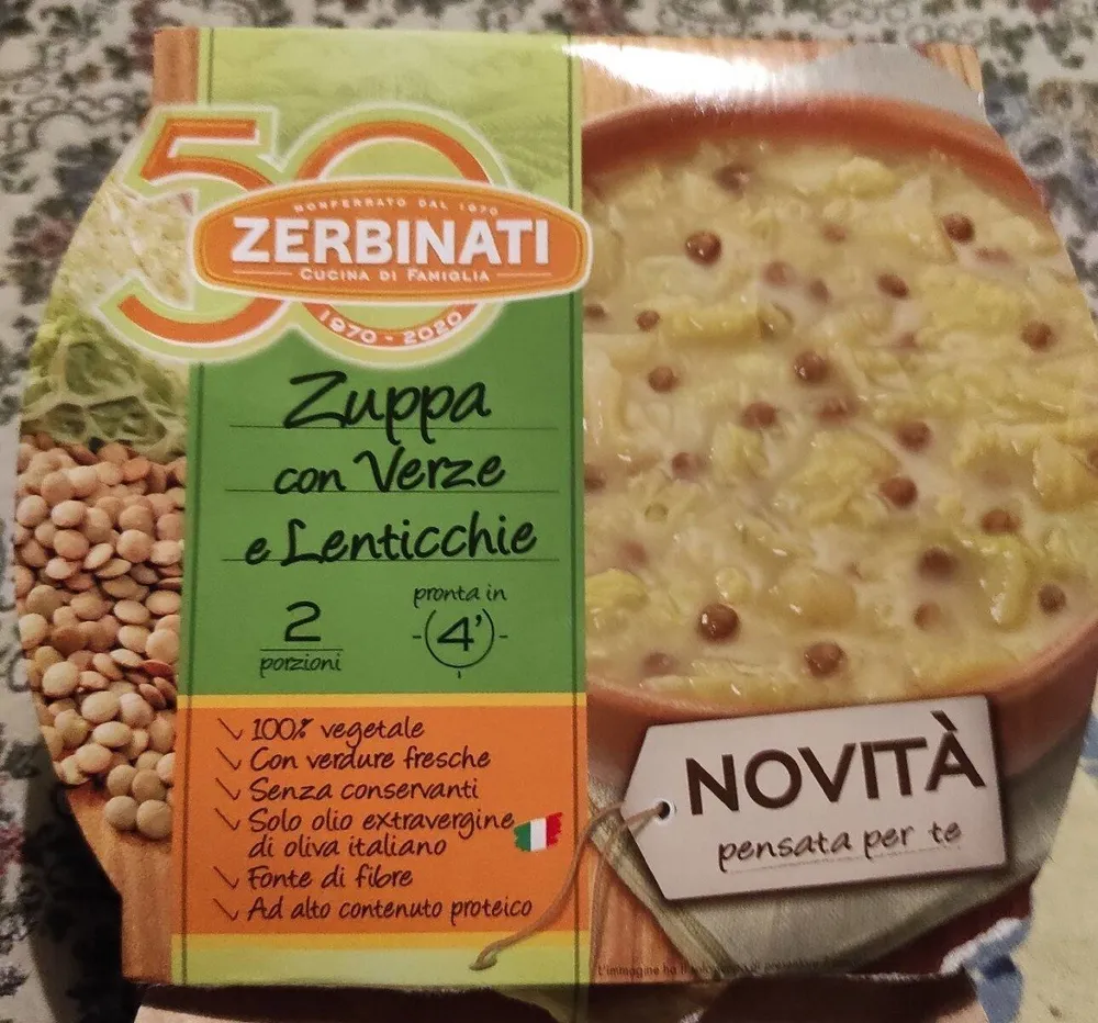 Zuppa con verze e lenticchie