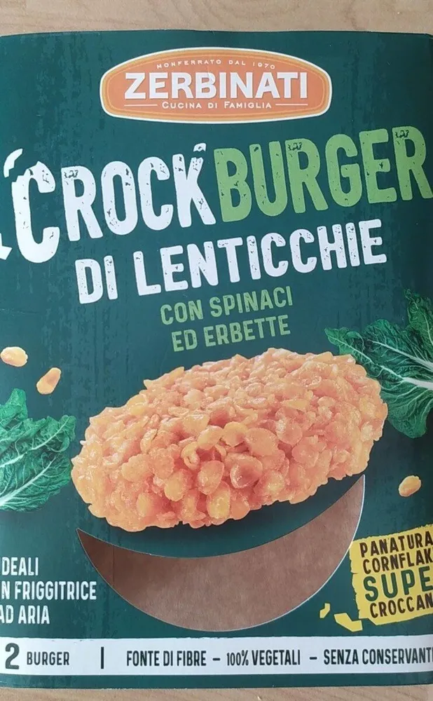 Crock burger di lenticchie