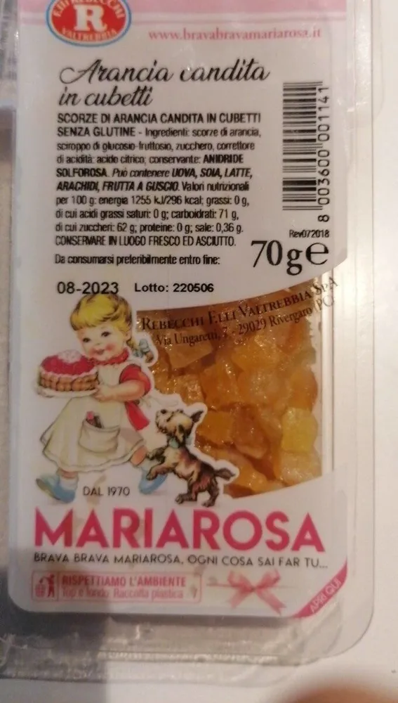 Arancia candita in cubetti