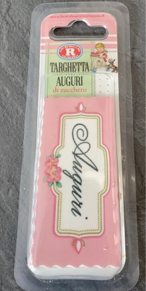Targhetta auguri di zucchero