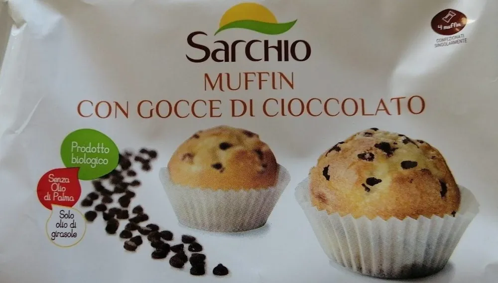 Muffin con gocce di cioccolato