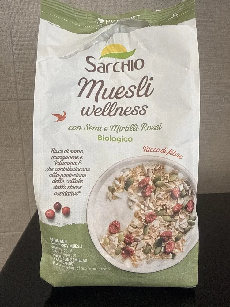 Muesli wellness con semi e mirtilli rossi biologico