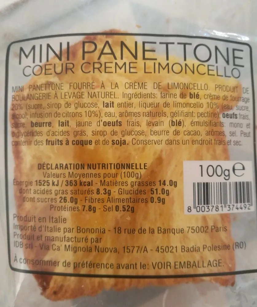 Mini panettone coeur crème Limoncello