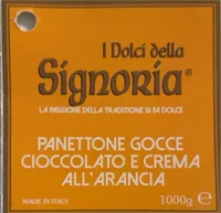 Panettone gocce cioccolato e crema all’arancia