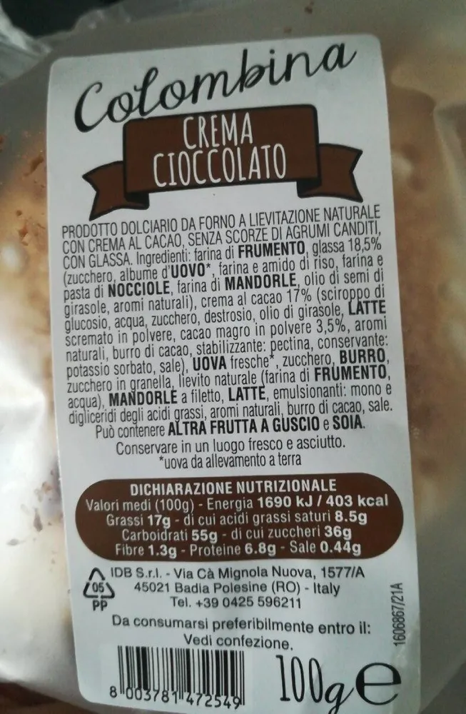 Colombina crema cioccolato