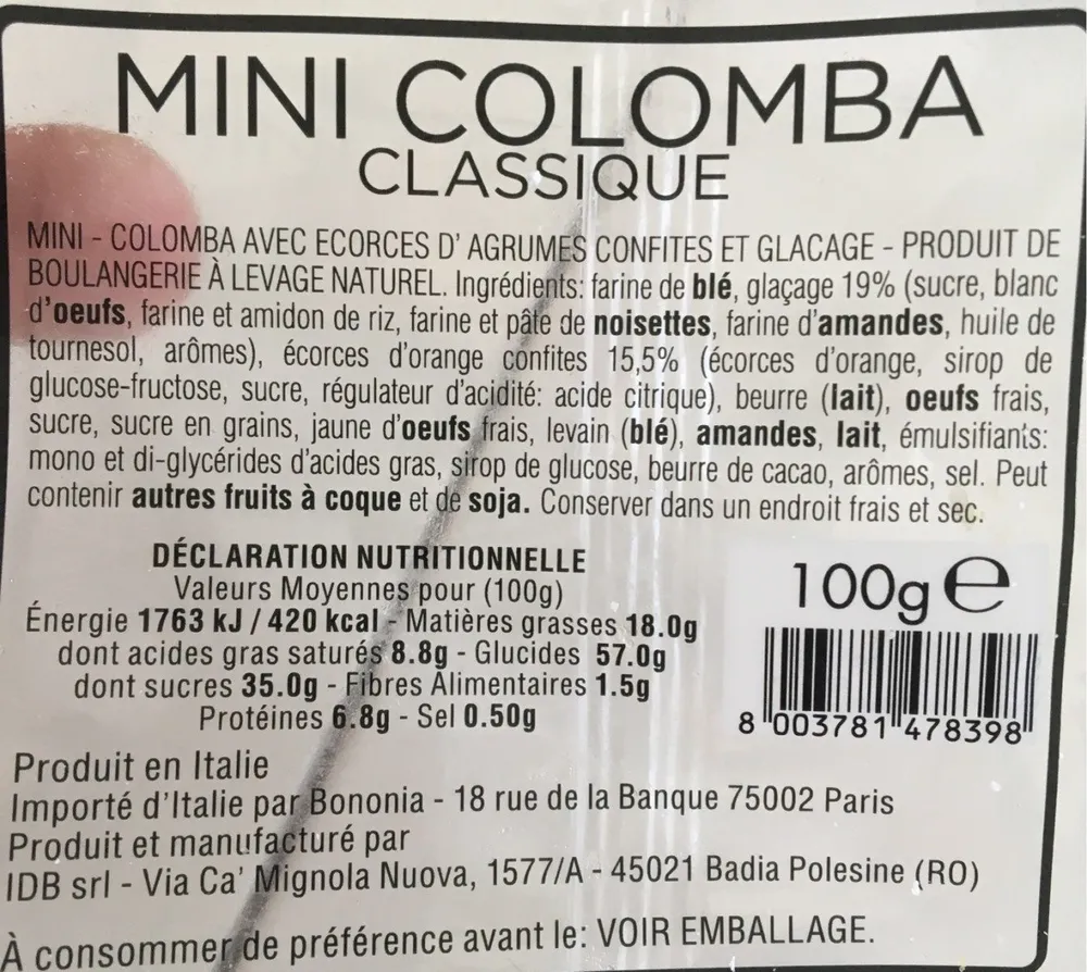 Mini colomba classique