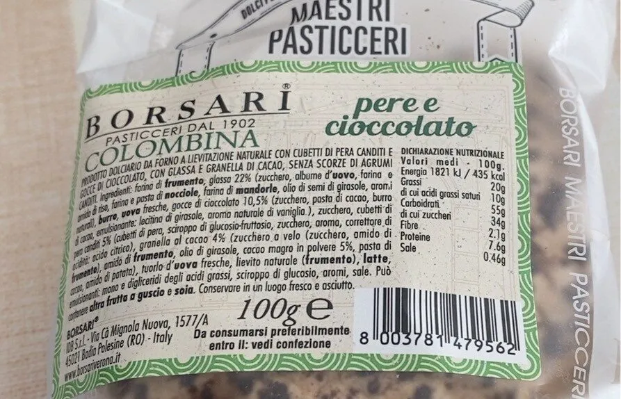 Colombina pere e cioccolato