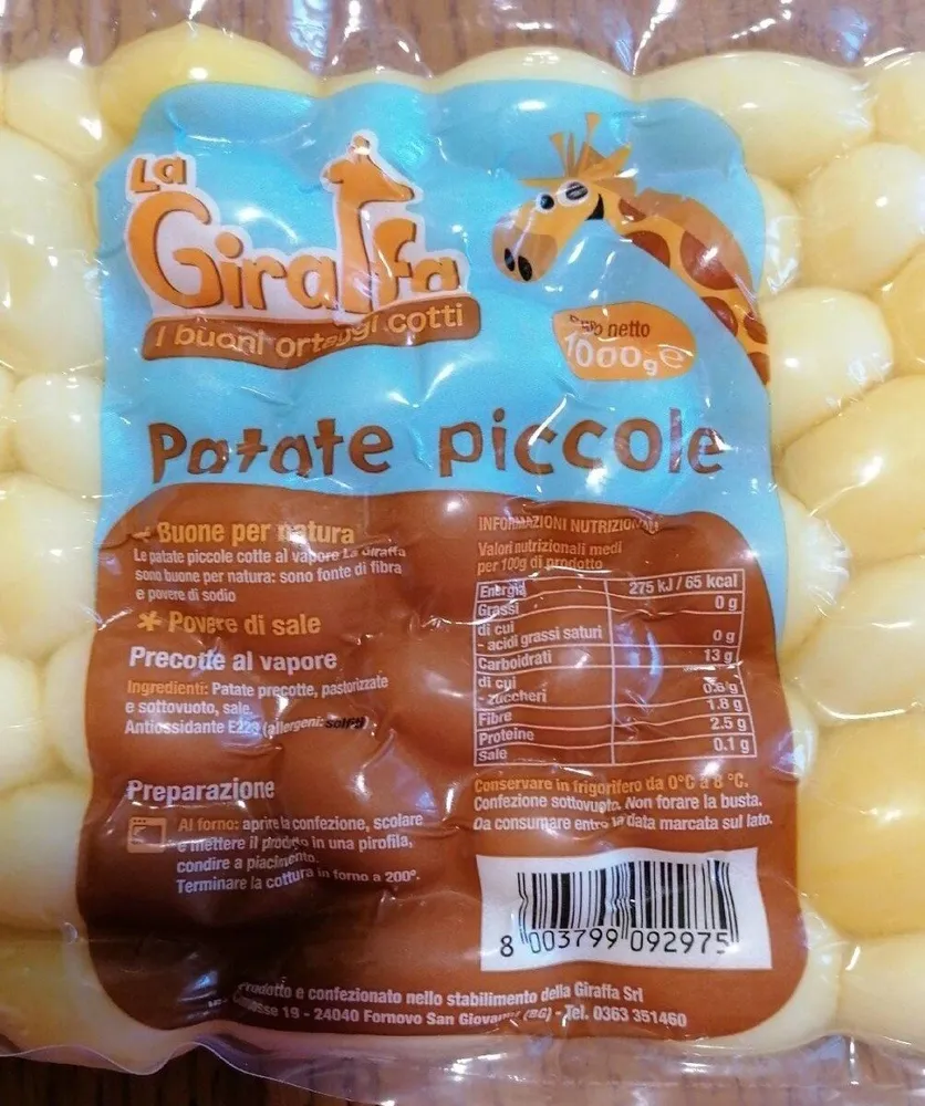 La giraffa patate piccole