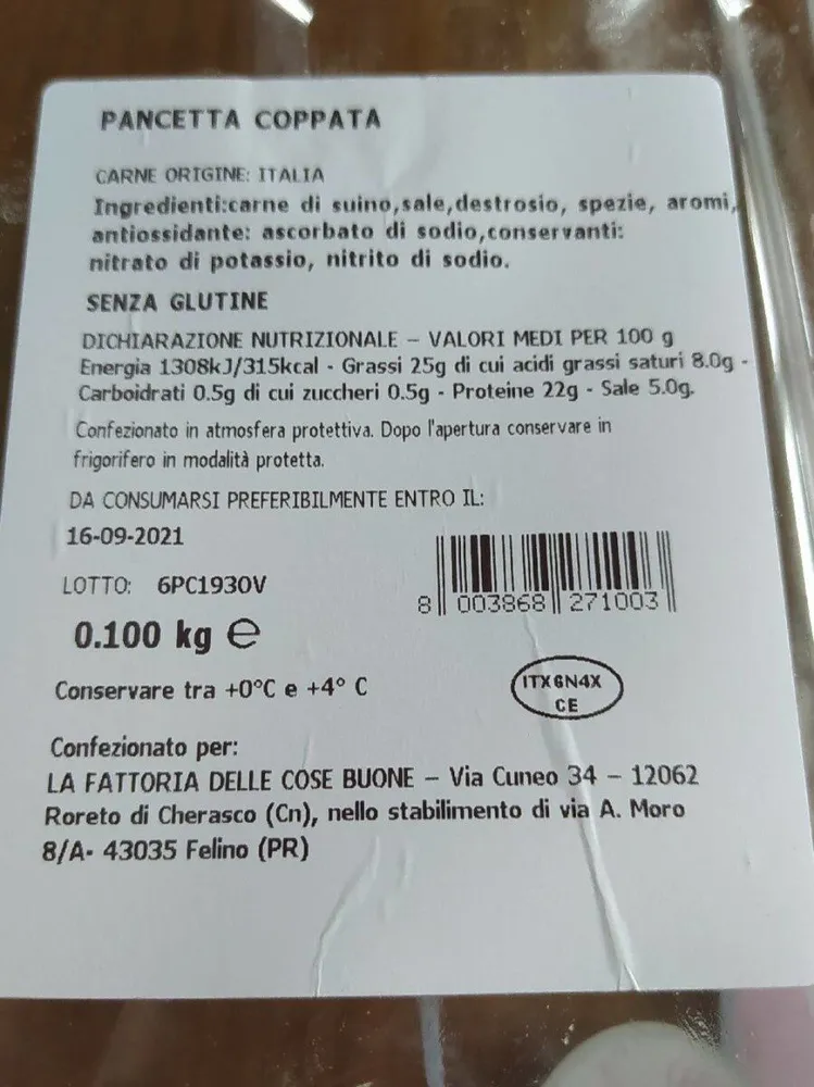Pancetta coppata