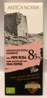 Cioccolato extra fondente 85% con pepe rosa