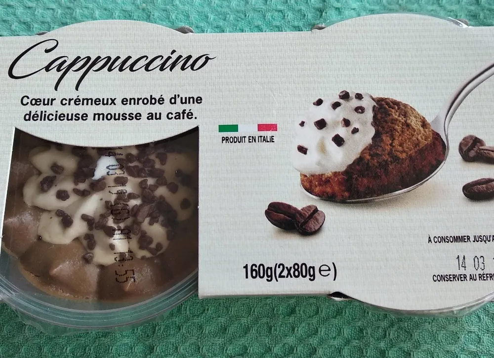 Cappucino coeur crémeux enrobé de mousse au café