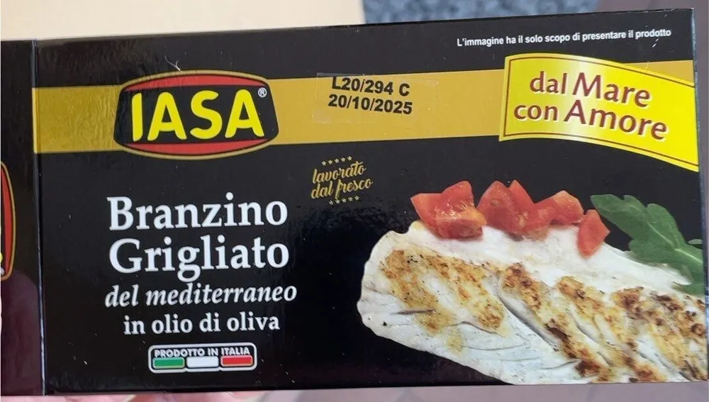 Branzino Grigliato del mediterraneo in olio di oliva