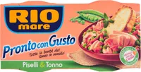 Tuna in sauce with peas