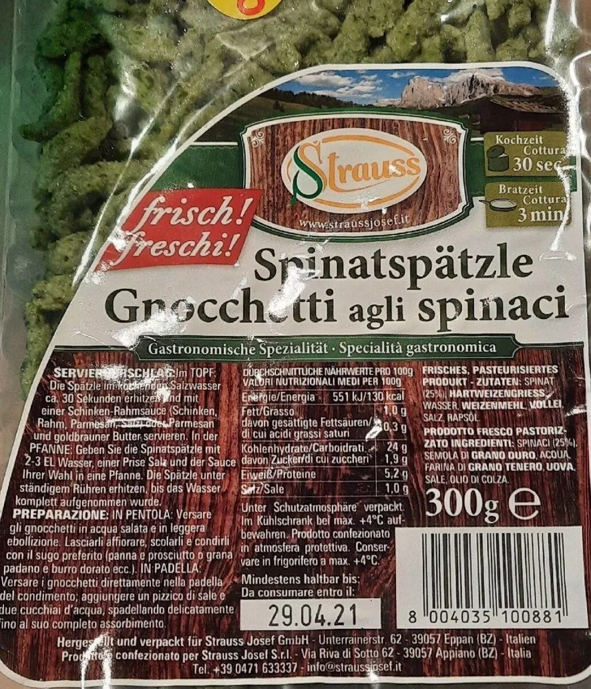 Gnocchetti agli spinaci