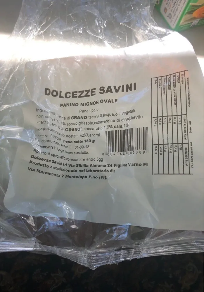 DOLCEZZE SAVINI (panino mignon ovale)