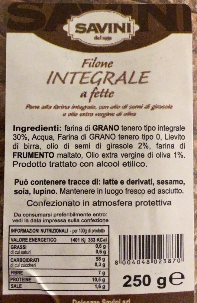 Filone integrale a fette