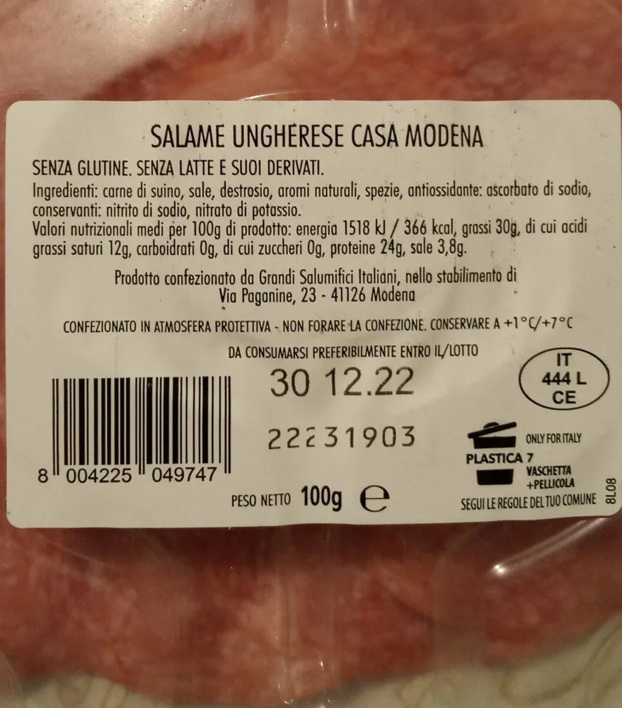 Salame ungherese casa modena