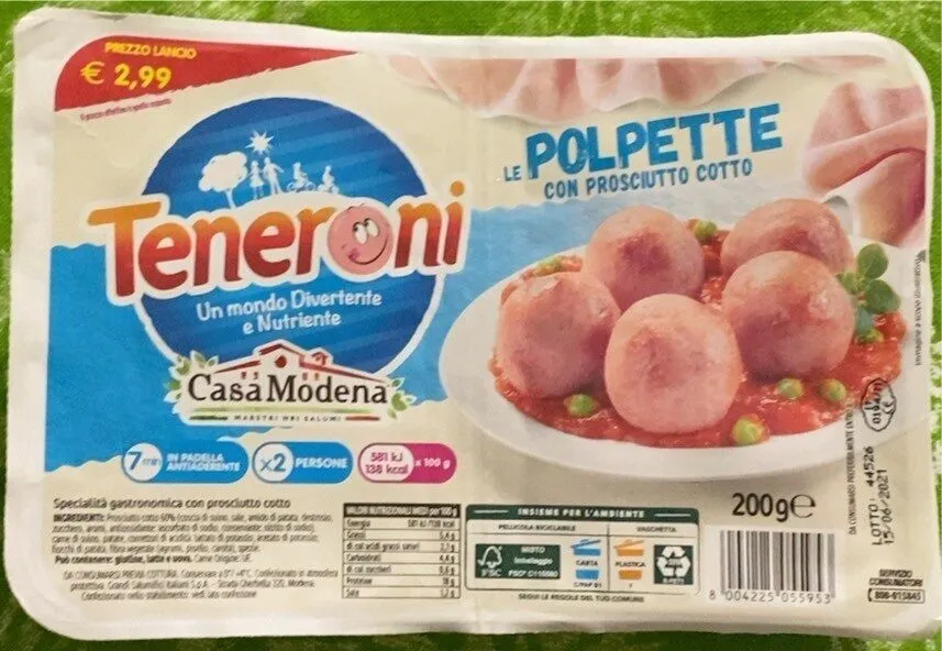 Le Polpette con prosciutto cotto