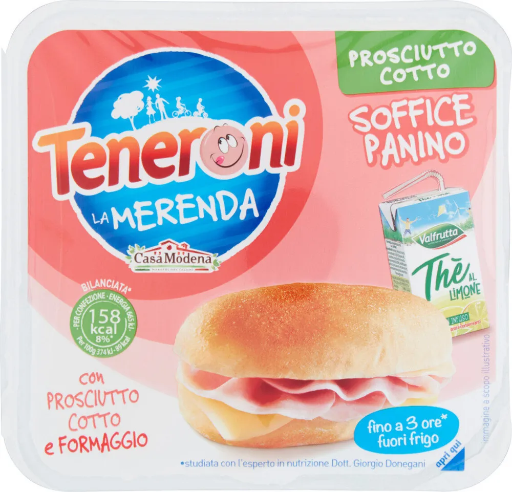Teneroni la merenda soffice panino con prosciutto
