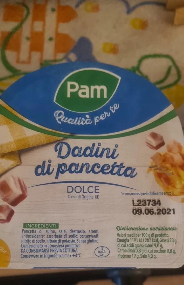 Dadini di pancetta dolce