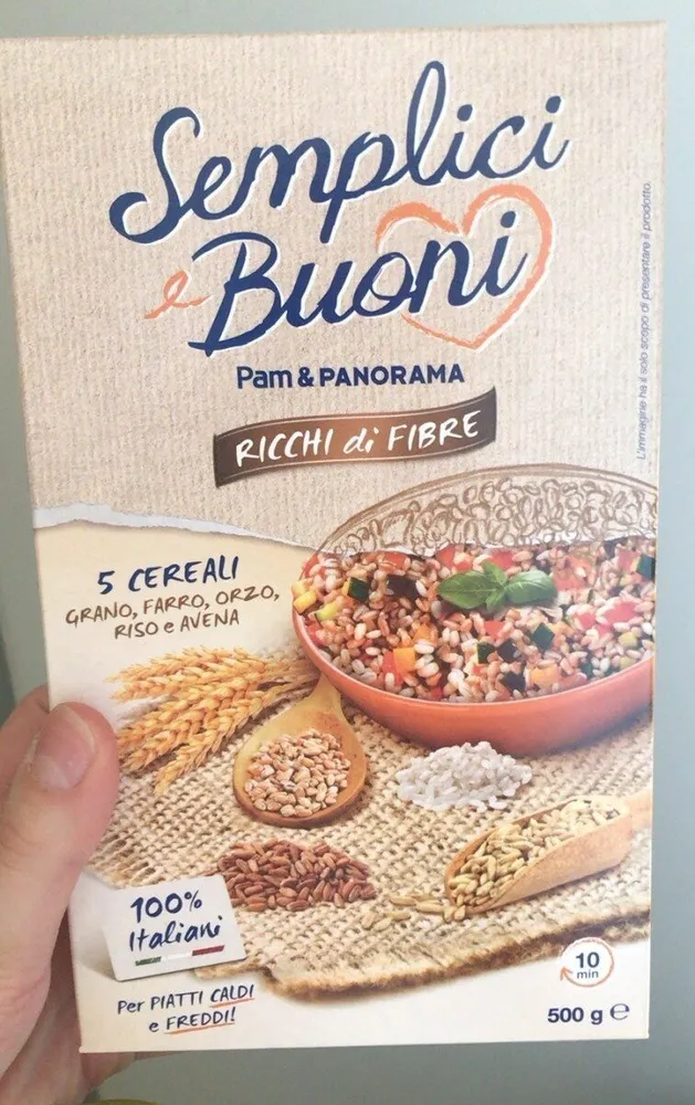 5 cereali: grano, farro, orzo, riso e avena