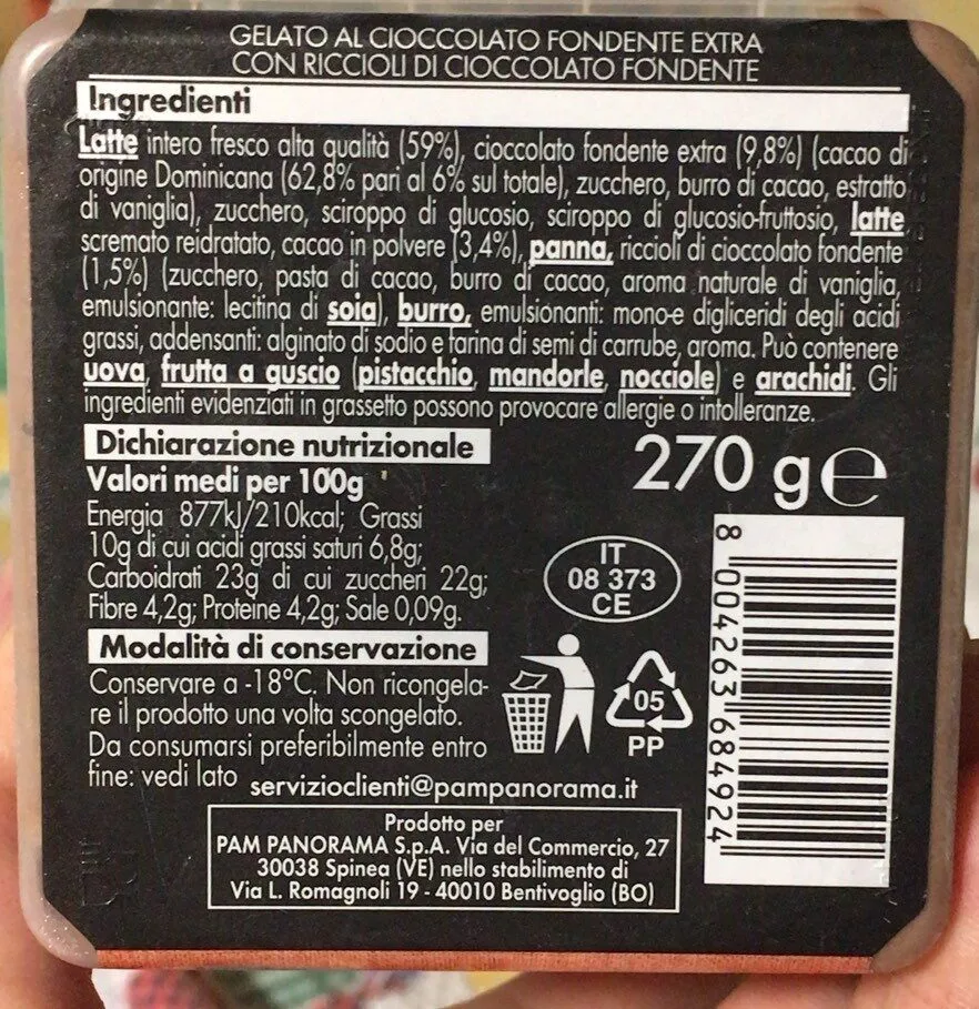 Gelato al cioccolato fondente extra