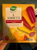 Sorbetti ananas, fragola, frutti di bsco, melone