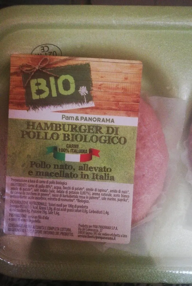Hamburger di pollo biologico