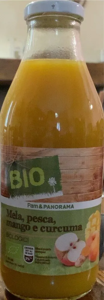 Succo mela, pesca, mangi e curcuma