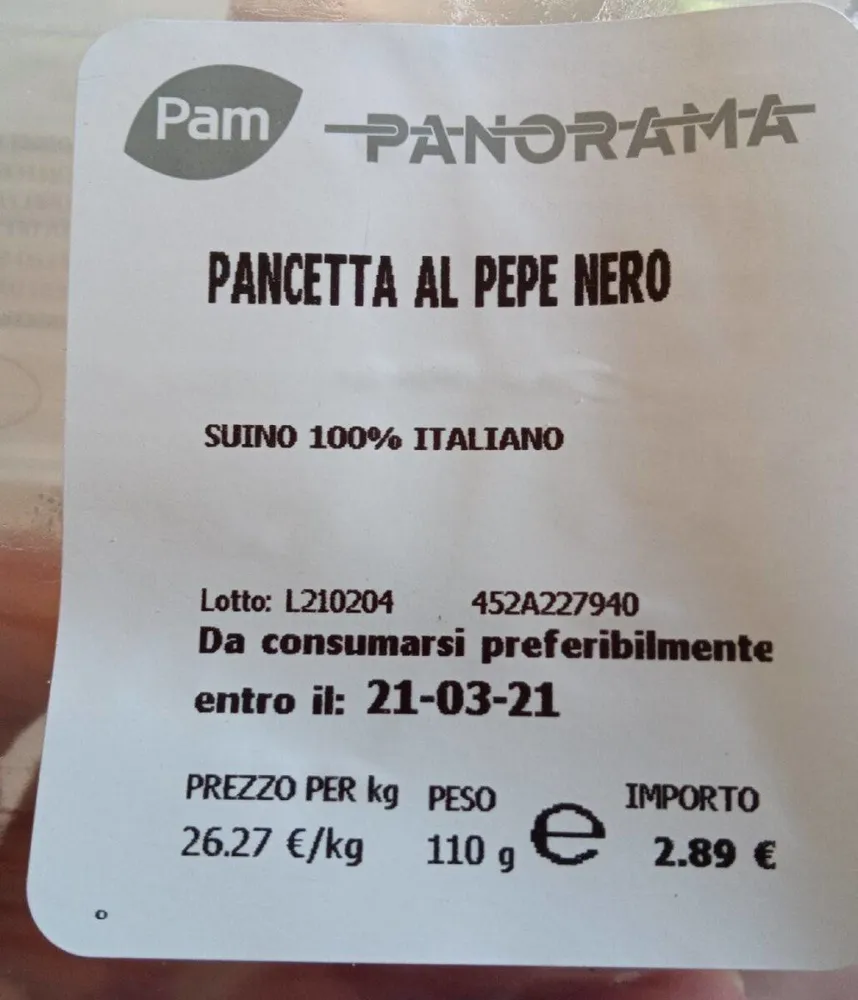 Pancetta al pepe nero
