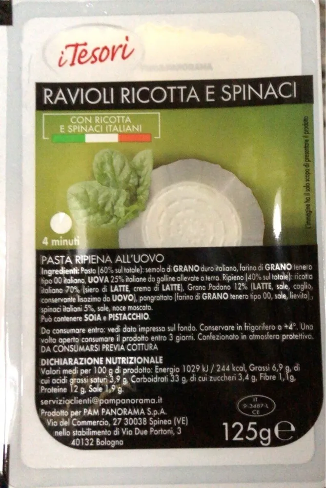 Ravioli ricotta e spinaci