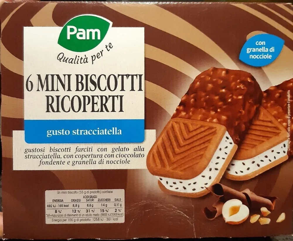6 mini biscotti ricoperti (gusto stracciatella)