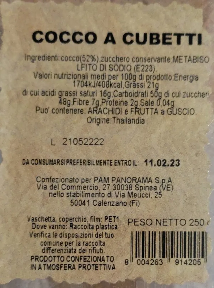 Cocco a cubetti