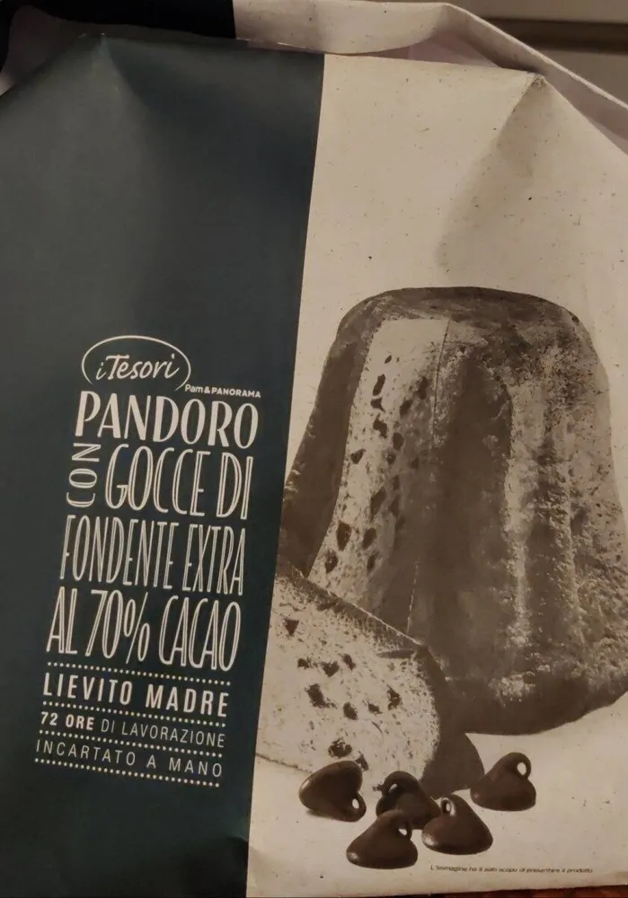 Pandoro con gocce di cioccolato fondente extra 70