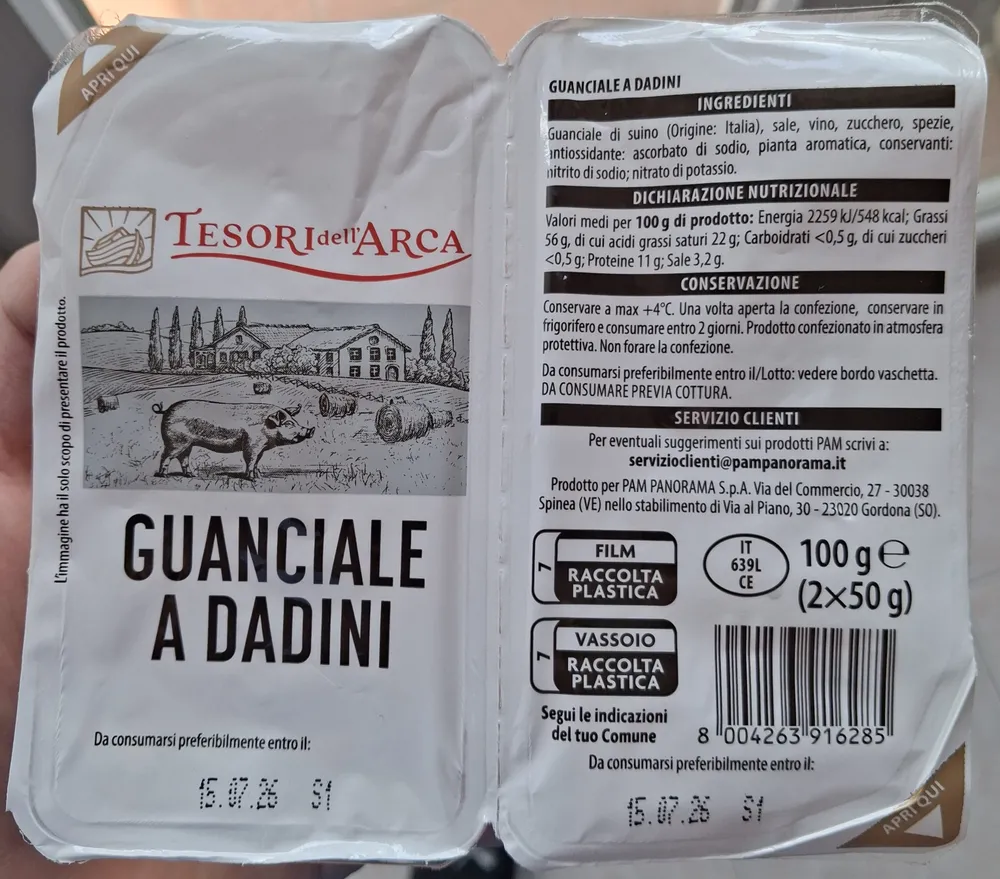 Guanciale a dadini