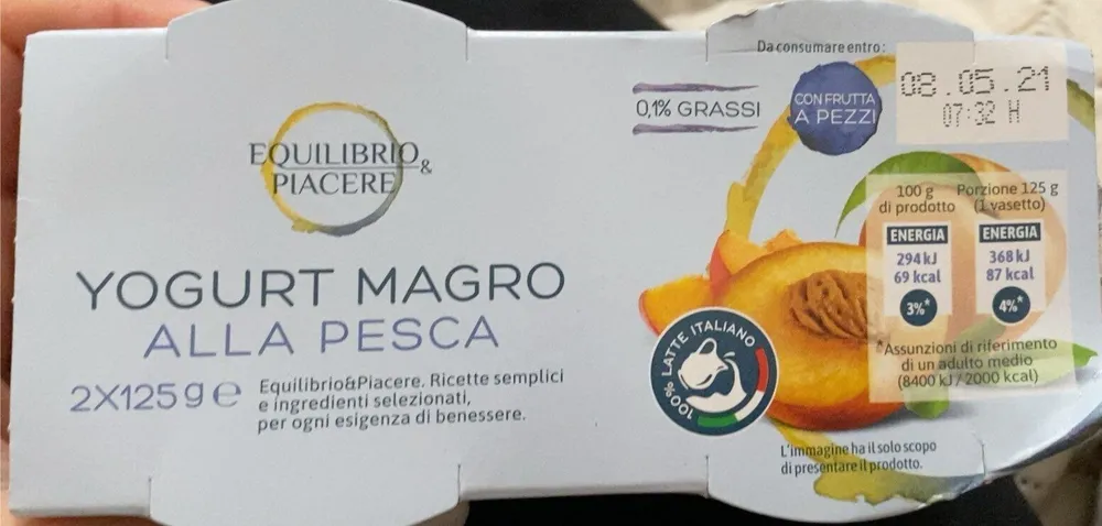 Yougurt magro alla pesca