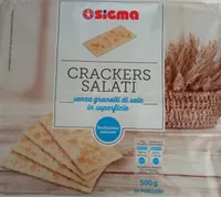 Crackers salati senza granelli di sale in superficie
