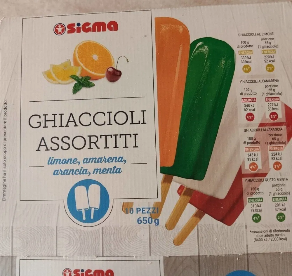 Ghiaccioli assortiti