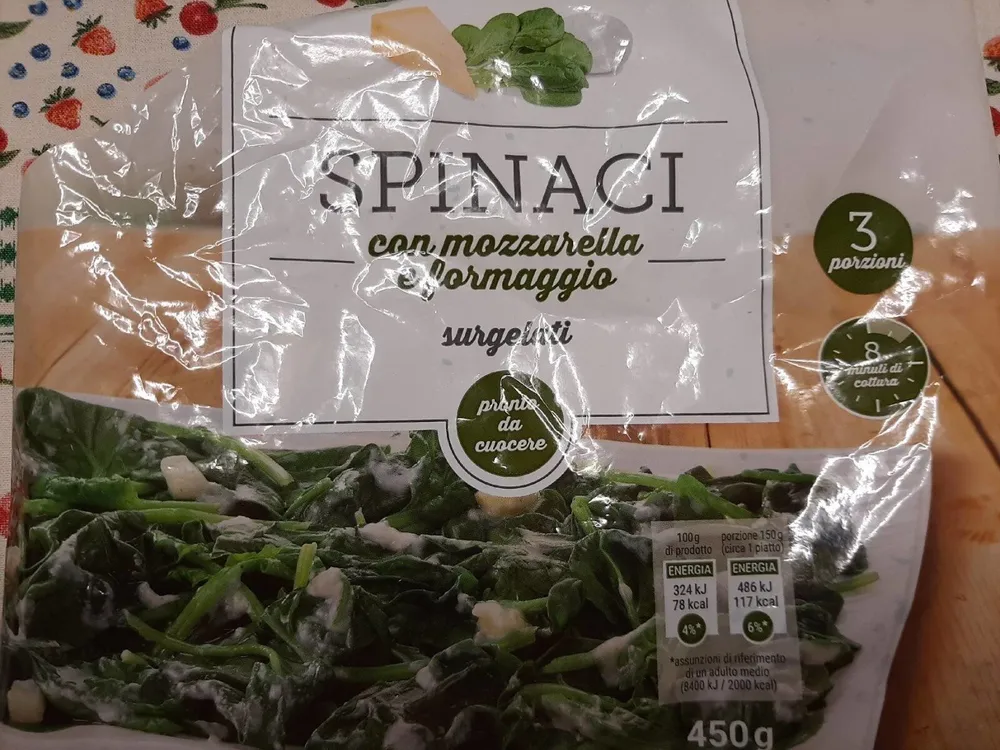 Spinaci con mozzarella e formaggio