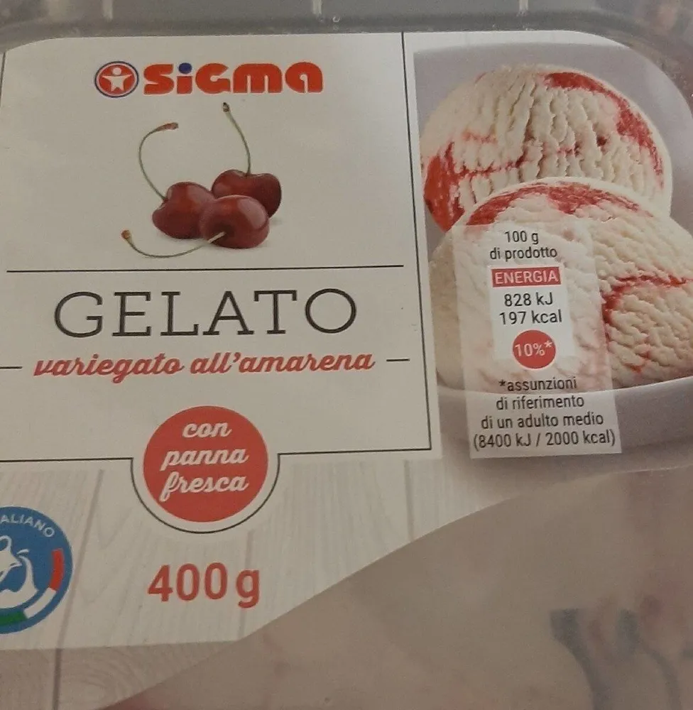 Gelato variegato all'amarena